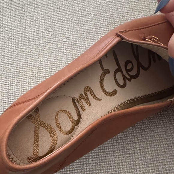 Sam Edelman Tan Loafers with Gold Accent - Picture 3 of 5